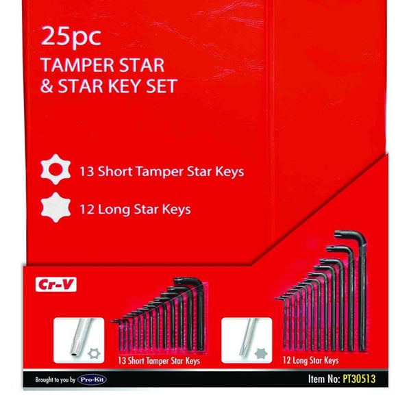 PK Tools Short Tamper Star and Long Star Key 25pc Set Carousel 3