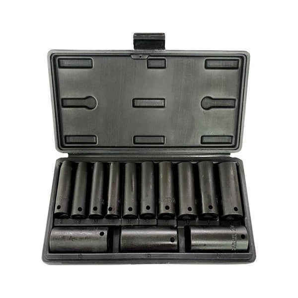 PK Tools 3/8" Dr 6pt Metric Deep Impact Socket Set - 13pc Carousel 1