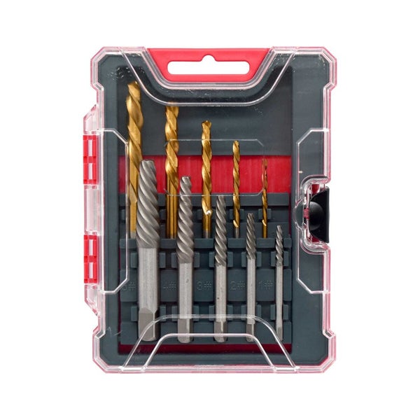 Pro-Kit Screw Extractor & Left-Hand Drill Bit Set - 10pc Carousel 1