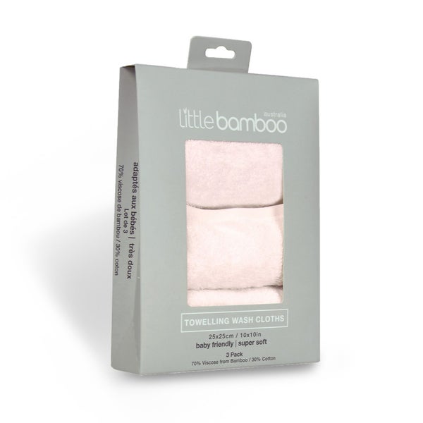 Little Bamboo: Towelling Washer - Dusty Pink (3 Pack) Carousel 1