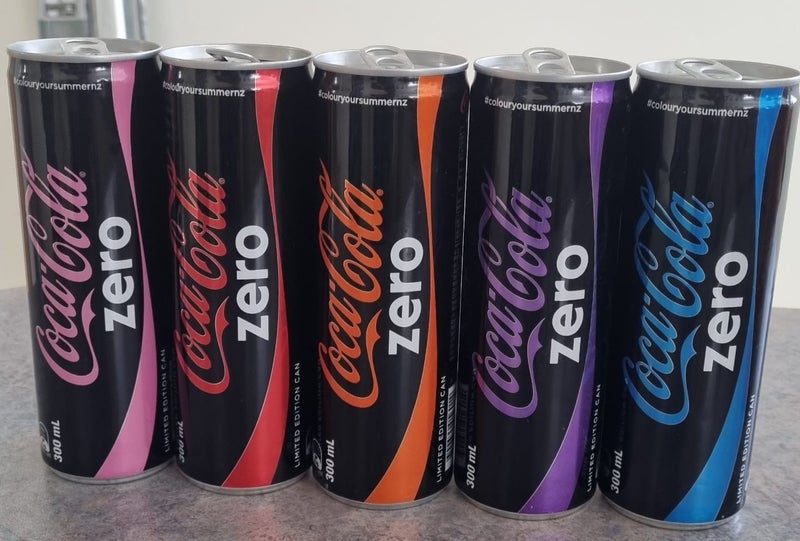 Coca cola zero coloured tins x 5 Carousel 1
