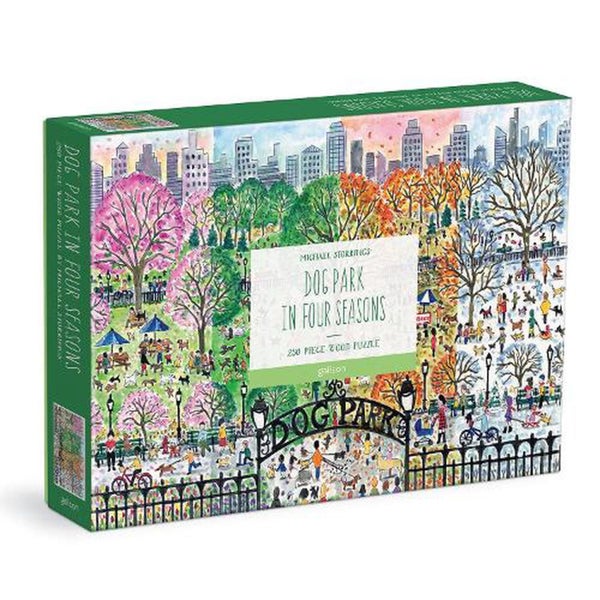 Michael Storrings Dog Park in Four Seasons 250 Piece Wood Puzzle by Galison - Carousel 1