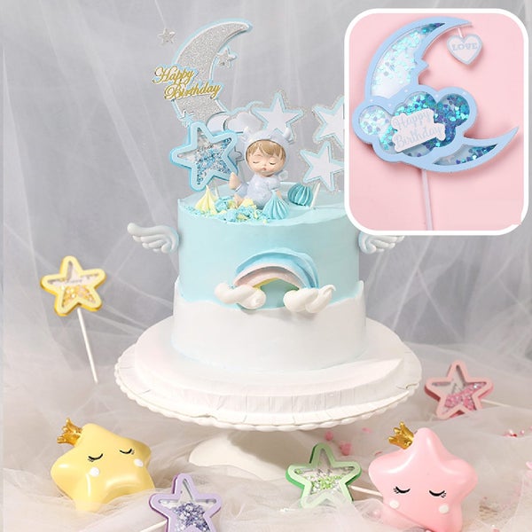 Cake Design Decorating Cake Topper Sequin Moon Blue *Over Stocked* Carousel 2