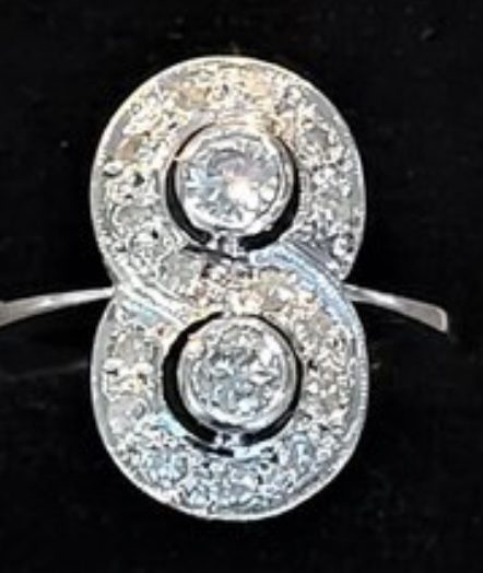 Art deco diamond infinity ring heirloom piece Carousel 1