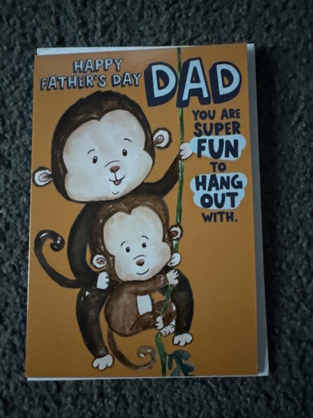 Monkey Father’s Day card &amp; envelope Carousel 1