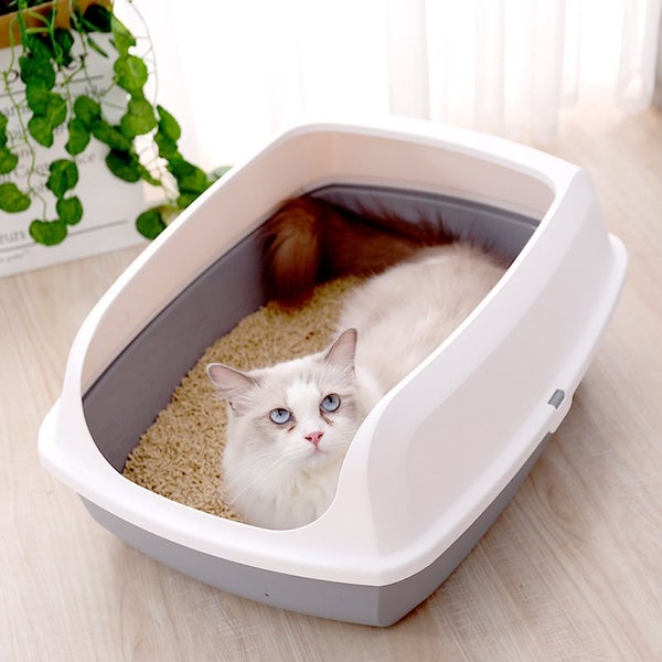 Cat Kitty Litter Tray with Scoop L 56×42×24cm Carousel 1