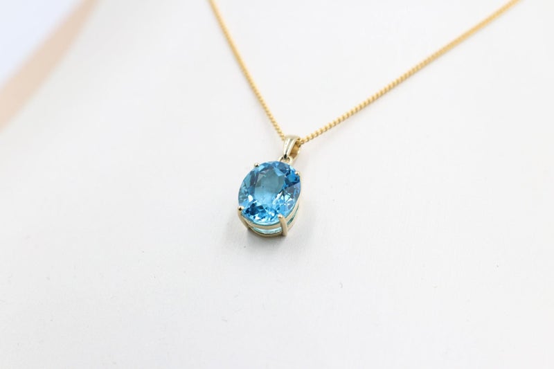 9ct Gold Genuine Blue Topaz Pendent SYP1160 Carousel 2