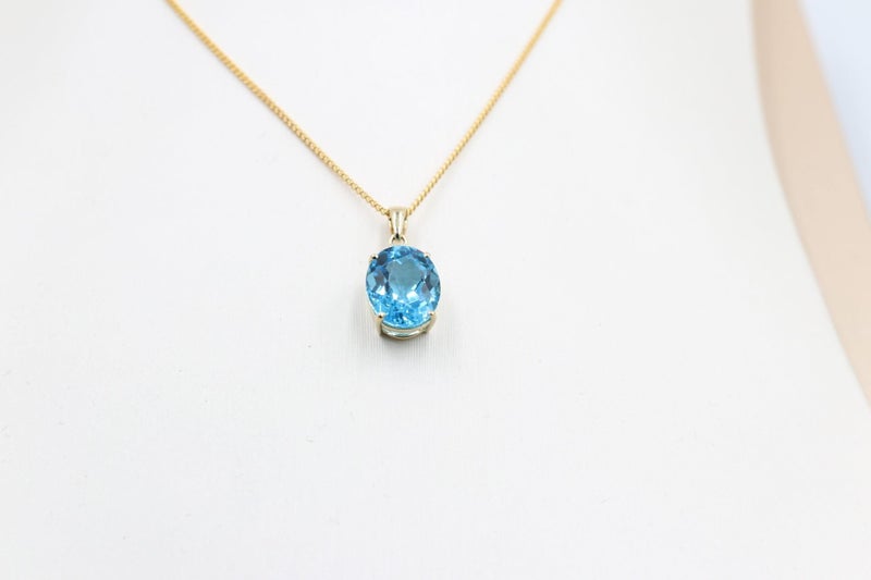 9ct Gold Genuine Blue Topaz Pendent SYP1160 Carousel 5