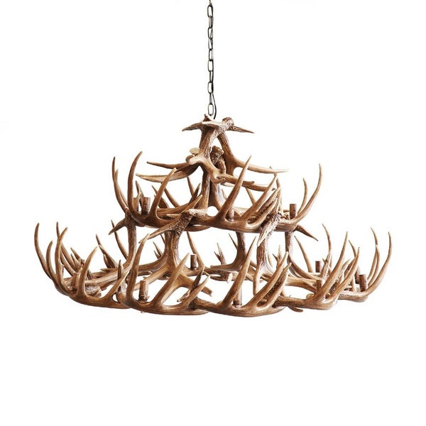 FAUX ANTLER CHANDELIER - NATURAL 3 SIZES - VERY REALISTIC Carousel 1