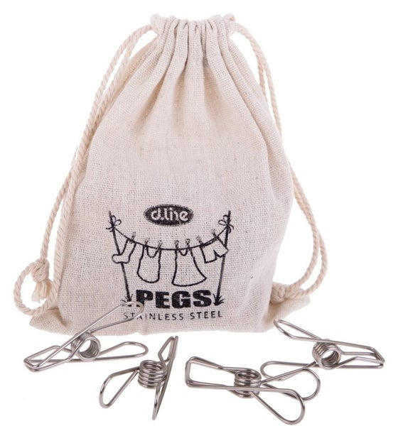 Large Stainless Steel Wire Pegs In Hemp Bag (30 Pack) D.Line Carousel 1