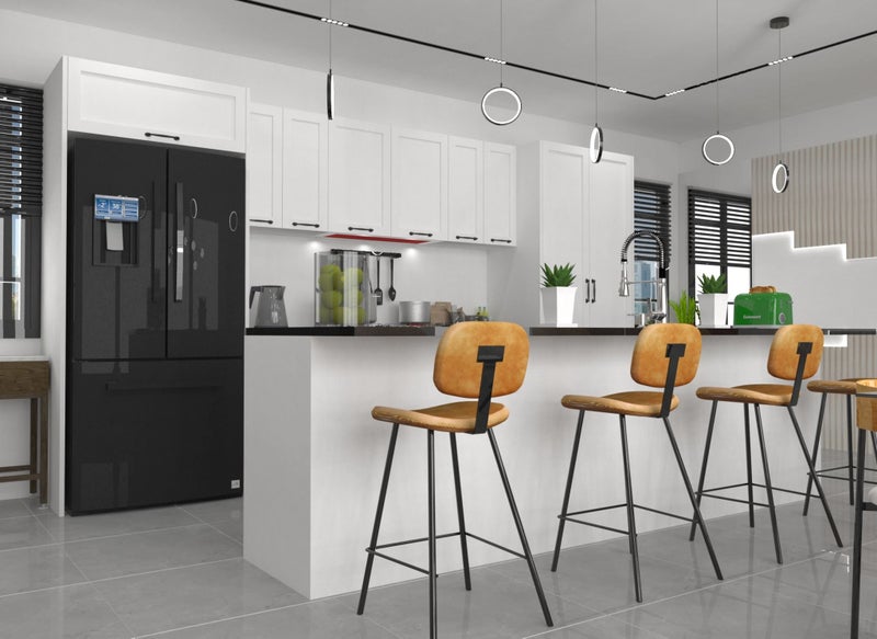 Shaker Style Matte White Kitchen with Island Carousel 1