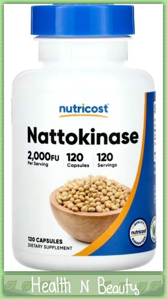 NATTOKINASE 2,000FU 100 mg 120 CAPS - GF & NON-GMO - E1127 Carousel 1