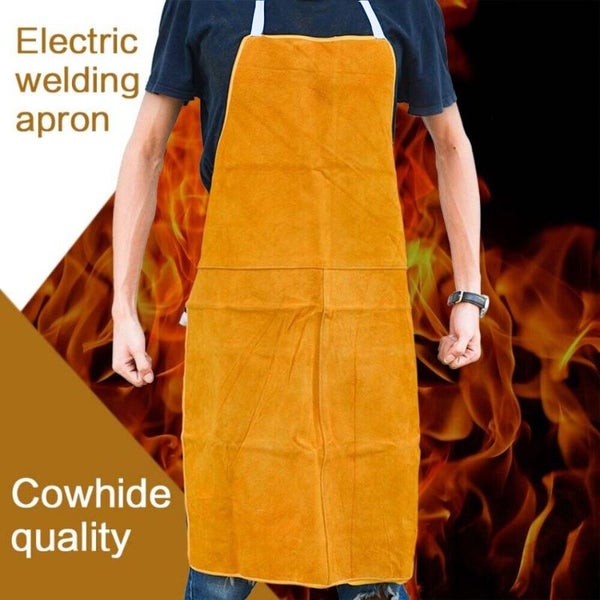 Welding Apron Cow Leather Welder Carpenter Blacksmith Work Safety i2560YL0 Carousel 2