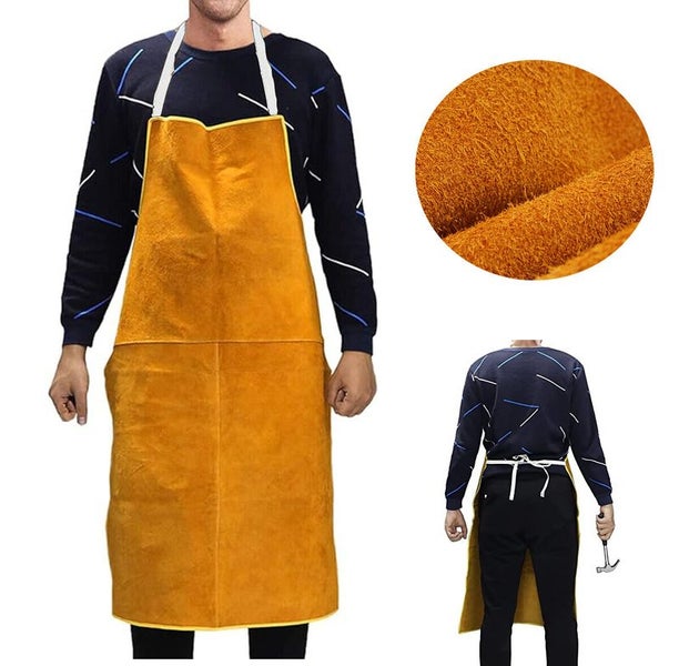 Welding Apron Cow Leather Welder Carpenter Blacksmith Work Safety i2560YL0 Carousel 1