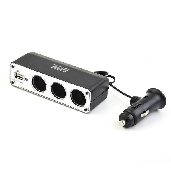 Triple Socket USB Auto Car Cigarette Lighter Charger Carousel 1