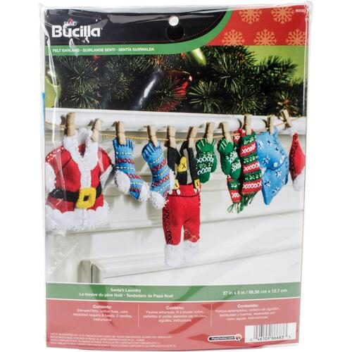 Bucilla Felt Garland Applique Kit - Santa's Laundry Carousel 2
