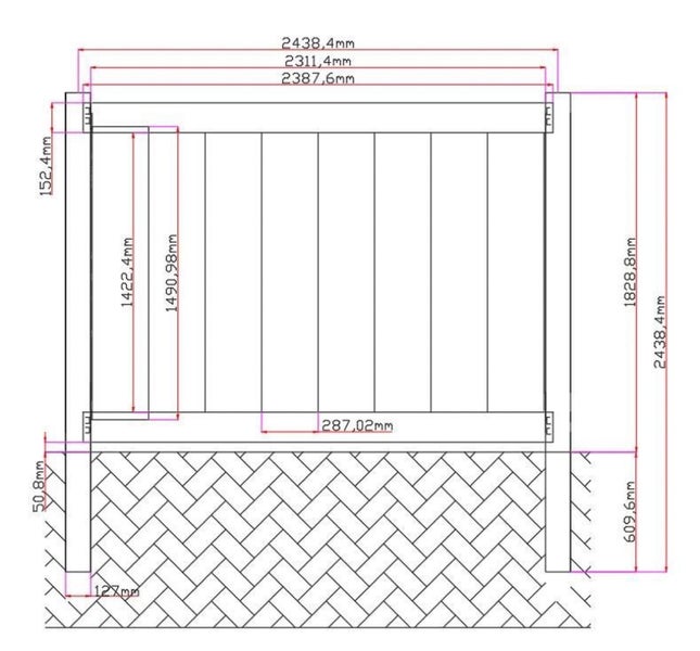 Full Privacy PVC Fence Panel 1,83m Hight 2,44m Wide panel kit Carousel 5