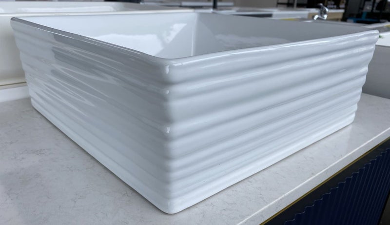CORAL RIDGE SQUARE VESSEL BASIN 380 X 380MM - GLOSS WHITE Carousel 2