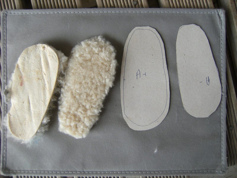 sheepskin Slipper Soles- finish with knitting/crochet ;ref sole7 Carousel 1