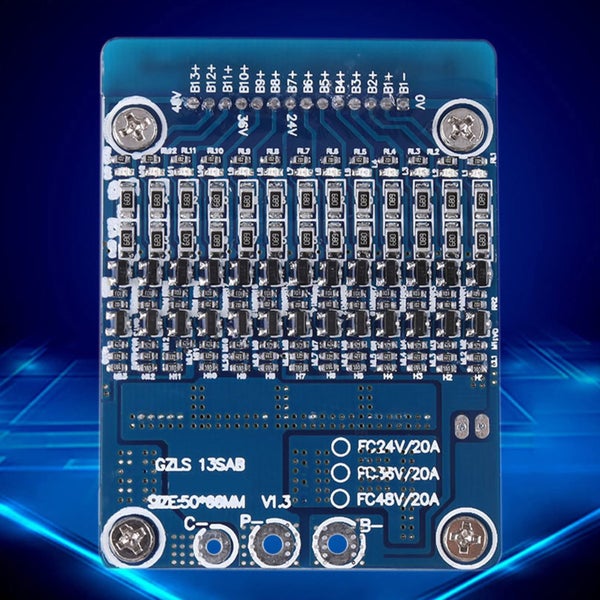 13S 20A Li ion Cell 18650 Battery Protection BMS PCB Board With Balance Function Carousel 1