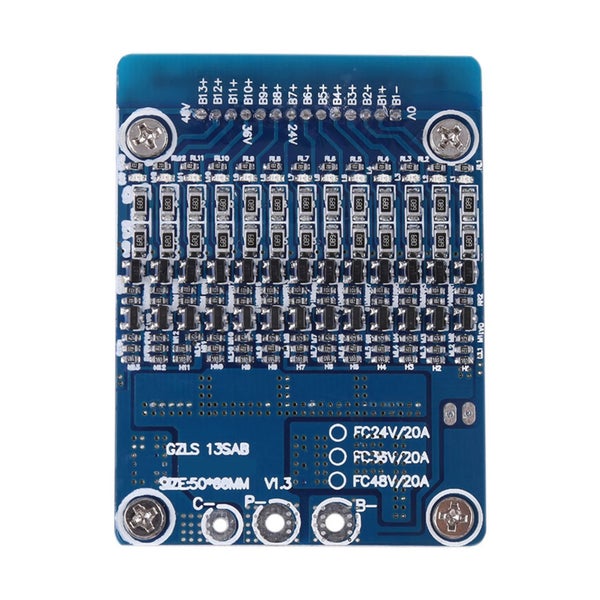 13S 20A Li ion Cell 18650 Battery Protection BMS PCB Board With Balance Function Carousel 2