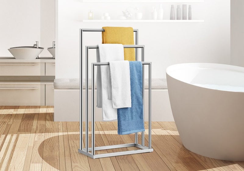 3 Tier Towel Rail Drying Rack Hanging Bars Carousel 1