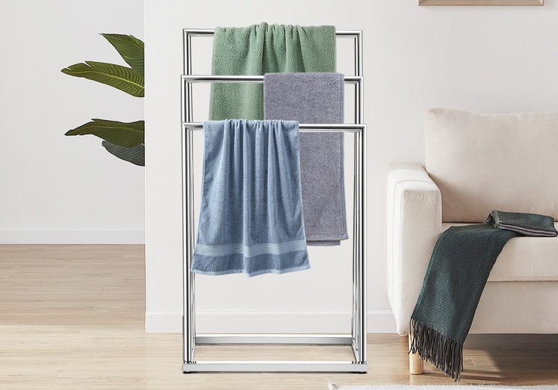 3 Tier Towel Rail Drying Rack Hanging Bars Carousel 2