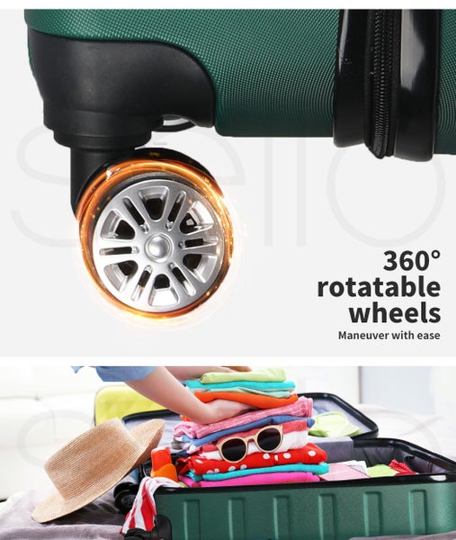 Slimbridge 20" Carry On Luggage Case Suitcase Travel TSA Lock Hard Shell Green Carousel 9