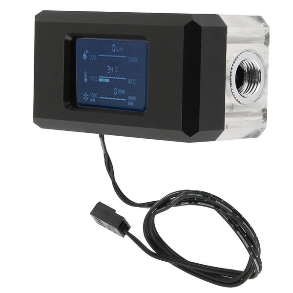 PC Water Cooling Thermometer New Smart LCD Flow Speed Temperature Detect Carousel 3