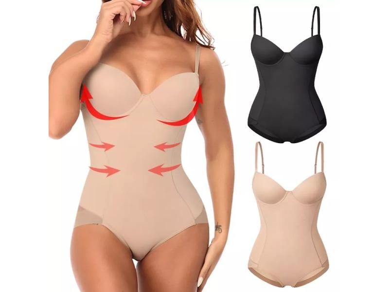 Women's One Piece Tummy Control Body Shaper Jumpsuit With Built In Bra Carousel 2