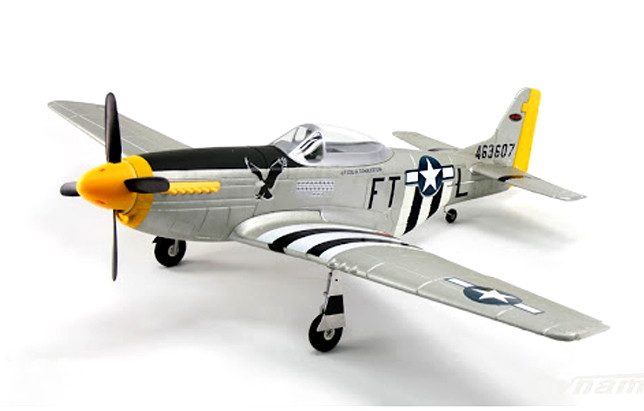 DYNAM DY8939 P-51D Silver V2 1200MM SRTF w/ Gavin 6A Radio Carousel 1