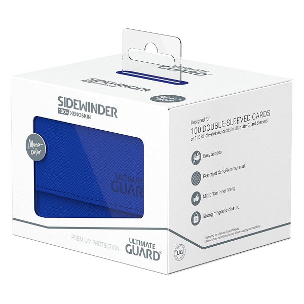 Ultimate Guard Sidewinder 100 Xenoskin Monocolor Blue Deck Box Carousel 1