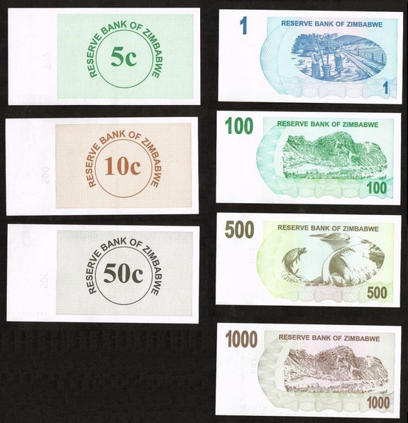 ZIMBABWE 2006 Set of 7 banknotes UNC Carousel 2