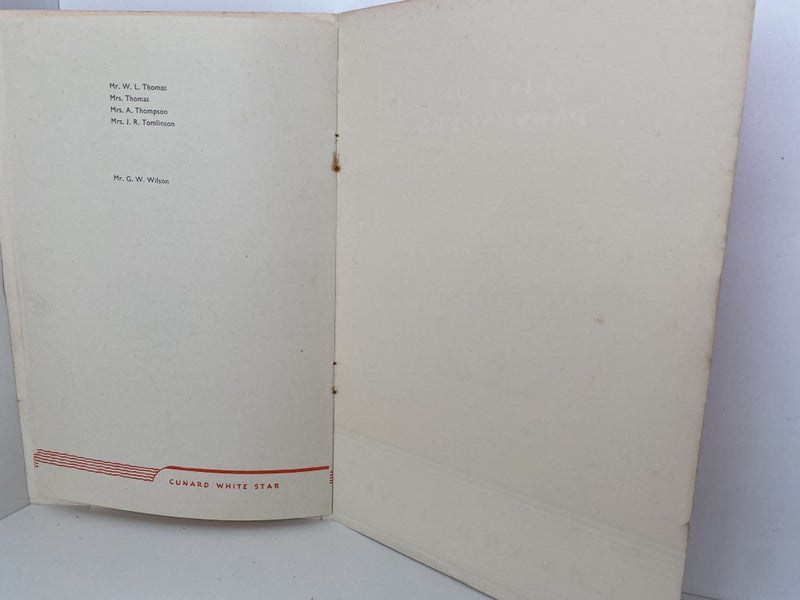 MARITIME MEMORABILIA: Cunard Line - List of Passengers R.M.S Media June 1951 Carousel 6