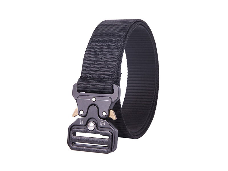 Tactical Mens Belt Heavy Duty Web Belt Quick-Release Cobra Buckle (Black) A0362995987168385113