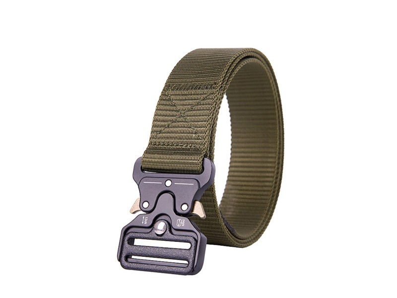Tactical Mens Belt Heavy Duty Web Belt Quick-Release Cobra Buckle (Black) A0362995987168385114