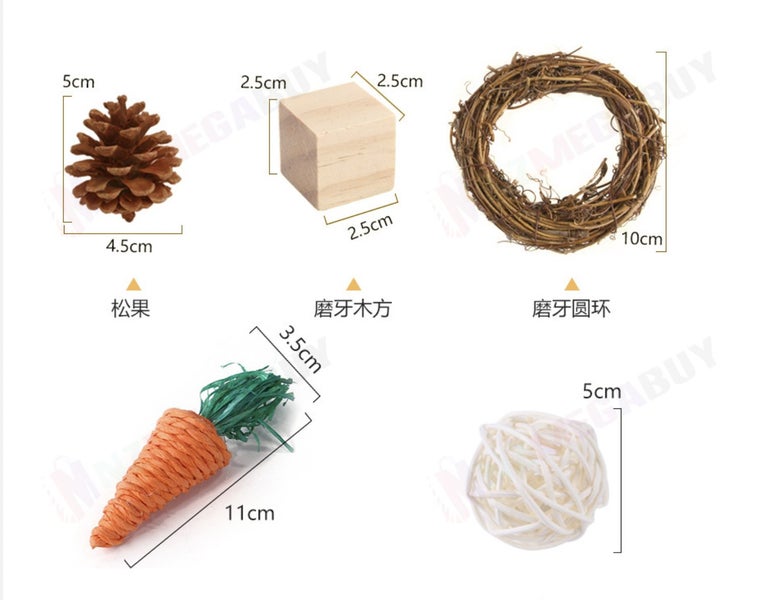 Hamster Toys Set 10pcs Guinea Pig Carousel 2