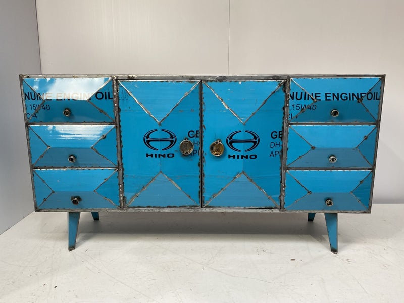 Cabinet set. "Danger Jane" Recycled Oil Drums. TV unit etc. Carousel 2