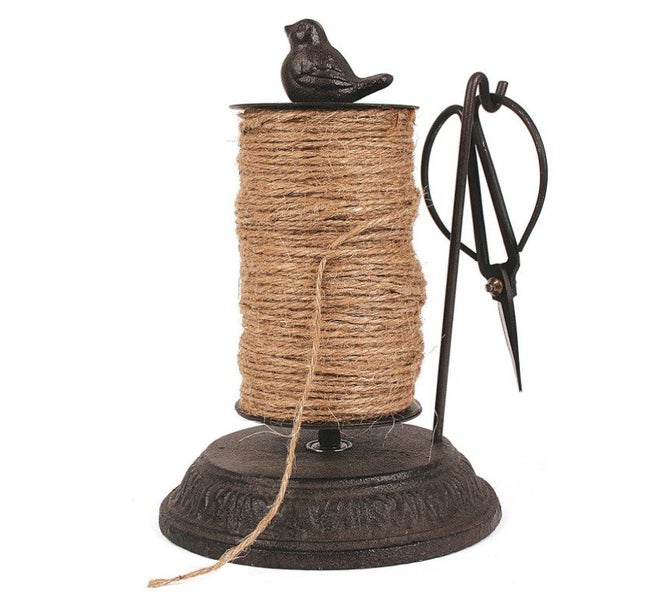 Cast Iron Bird String Holder String Dispenser with Scissors Carousel 2