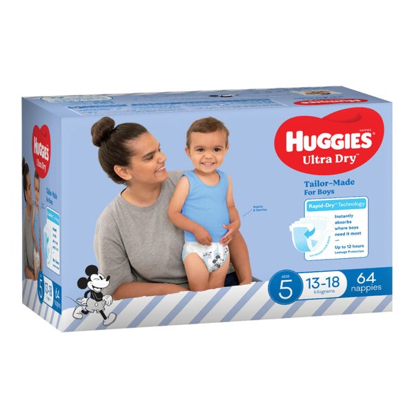 Huggies Ultra Dry Walker Boy Nappies Jumbo Pack - Size 5 Carousel 1
