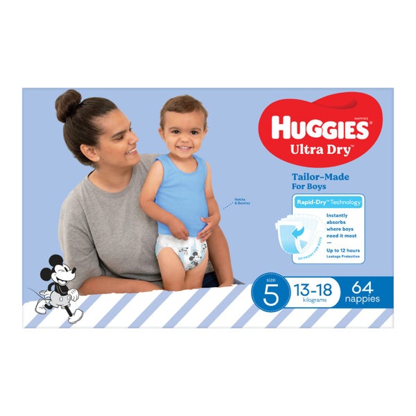 Huggies Ultra Dry Walker Boy Nappies Jumbo Pack - Size 5 Carousel 2