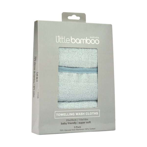 Little Bamboo: Towelling Washer - Whisper (3 pk) Carousel 1