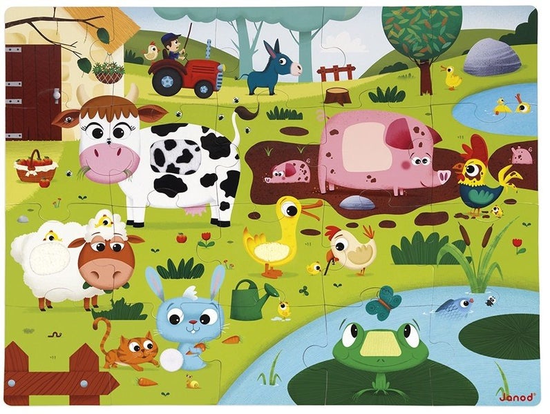 Janod: Farm Animals Tactile Puzzle Carousel 2