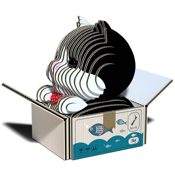 Eugy: Cat Tuxedo - 3D Cardboard Model Carousel 2