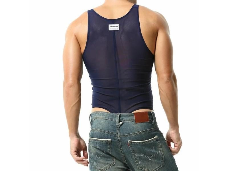 Fitness Faja Para Hombre Compression Shirt Men Mesh Breathable Corset Bodysuit Carousel 2