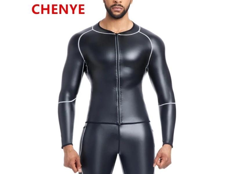 New Men's Leather Pants Long Sleeve Shirt Waist Trainer Carousel 2