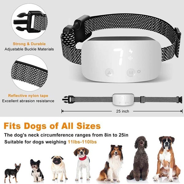 Bark Collar for Dogs Rechargeable Anti Barking Adjustable Sensitivity -White Carousel 2