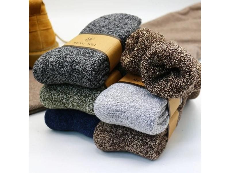 Winter Men's Merino Wool Socks Super Thick Warm High Quality Harajuku Retro Carousel 1