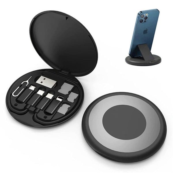 Compact Cable Card with Multi-Type Cable and USB Adapter Storage Box Carousel 13