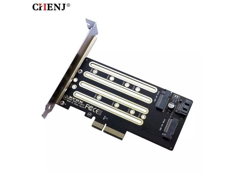 1pc NVMe M.2 SSD To PCIe 3.0 4.0 X4 SATA M.2 SSD To SATA Dual-purpose Adapter Carousel 1